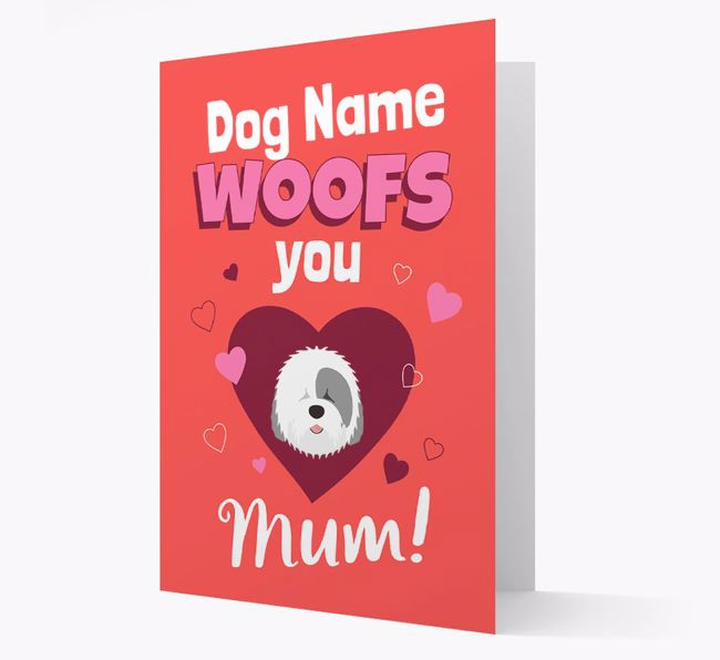 'I Woof You Mum' - Personalized {breedFullName} Card 